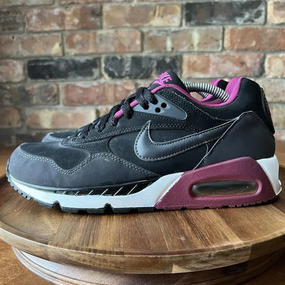 Nike Air Max Women's 8 Purple Black Lace Up Shoes Sneakers Bubble
